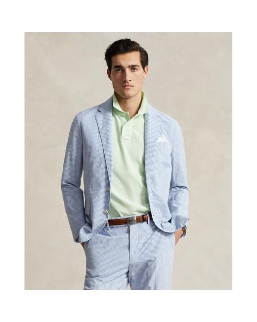 Polo Ralph Lauren Blue Polo Soft Modern Seersucker Suit Jacket for men