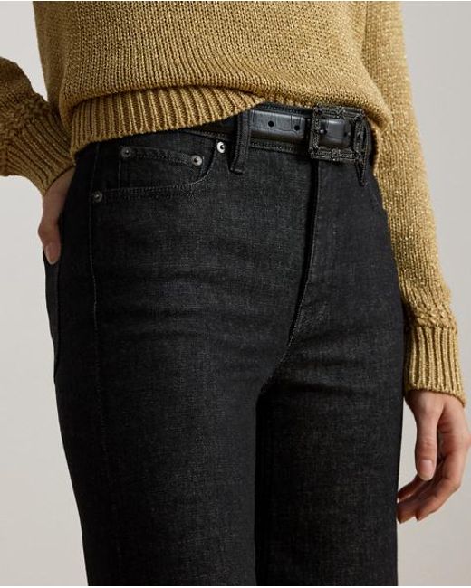Jean Flare Taille Haute Ralph Lauren en coloris Black
