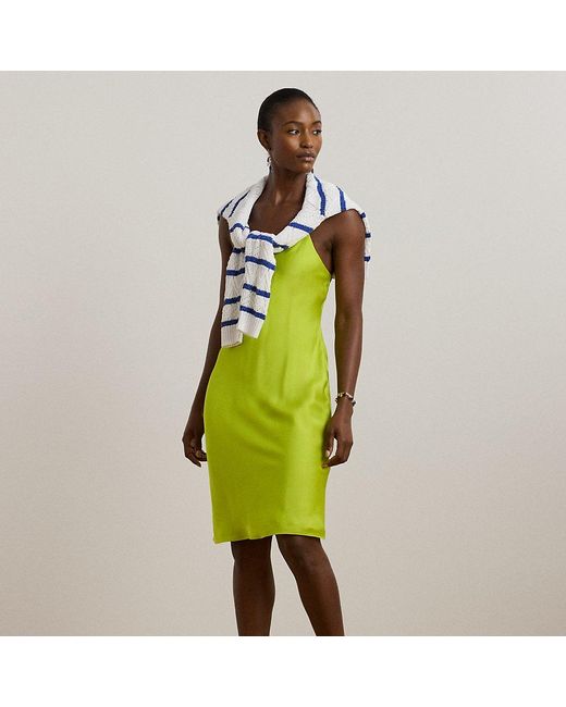 Ralph Lauren Green Featherweight Charmeuse Slip Dress