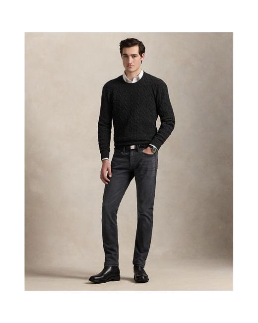 Jeans Sullivan Slim stretch con pony di Polo Ralph Lauren in Black da Uomo