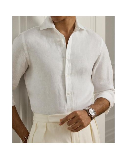 Camicia in lino nattè di Ralph Lauren in White da Uomo