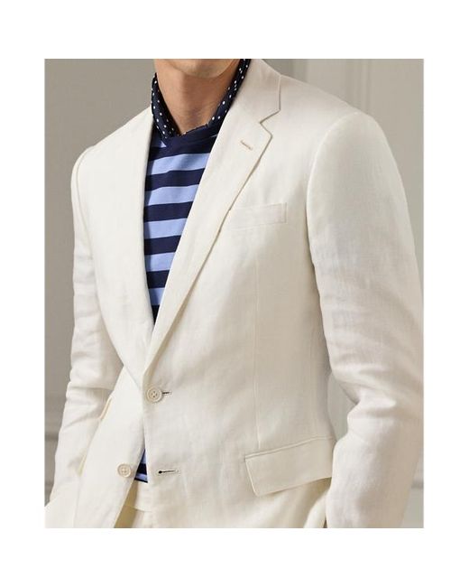 Ralph Lauren Purple Label White Kent Hand-tailored Linen Suit Jacket for men