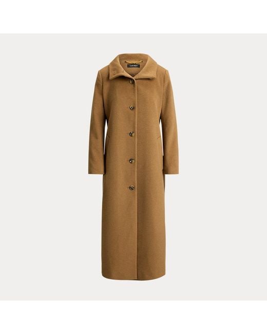 Ralph Lauren Natural Mantel Aus Wollmischung Mit Tunnelkragen