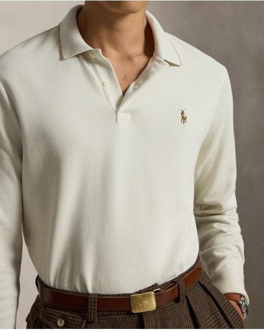 Polo Ralph Lauren Gray Double-Knit Polo-Collar Pullover for men
