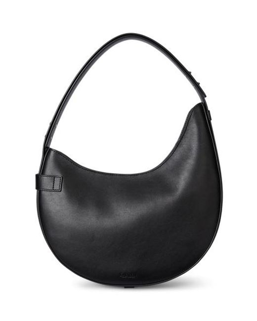 Ralph Lauren Black Leather Large Tasha Shoulder Bag
