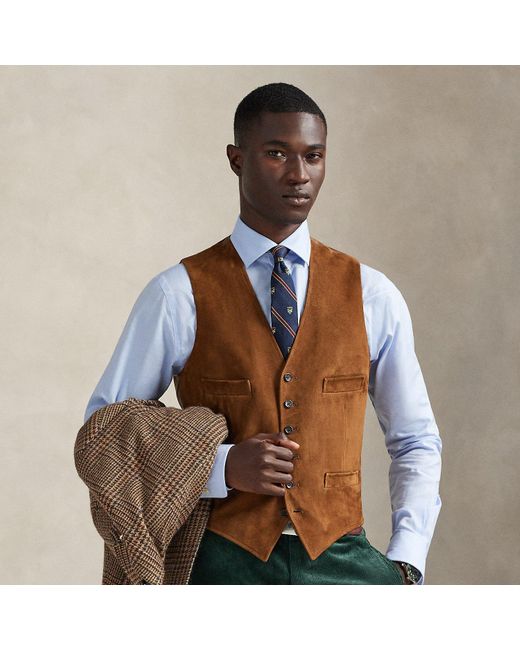 Polo Ralph Lauren Brown Suede Waistcoat for men