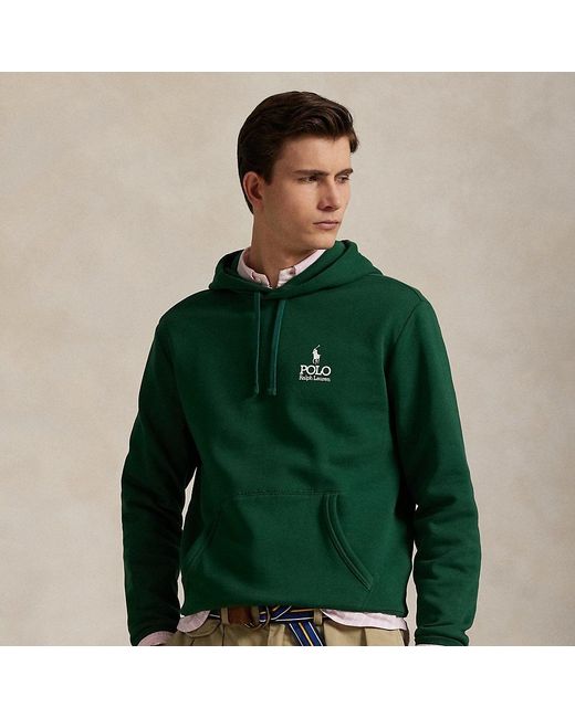 Ralph Lauren Green Logo Fleece Hoodie for men