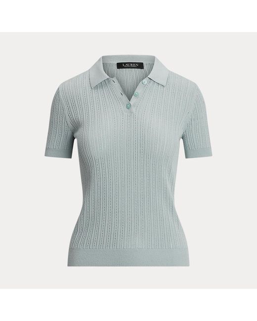 Ralph Lauren Blue Polo-Strickpullover Mit Lochmuster