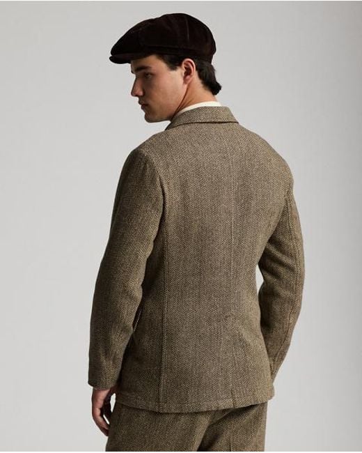 RRL Gray Unconstructed Herringbone Sport Coat for men