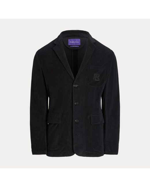 Ralph Lauren Purple Label Black Hadley Hand-tailored Terry Suit Jacket for men