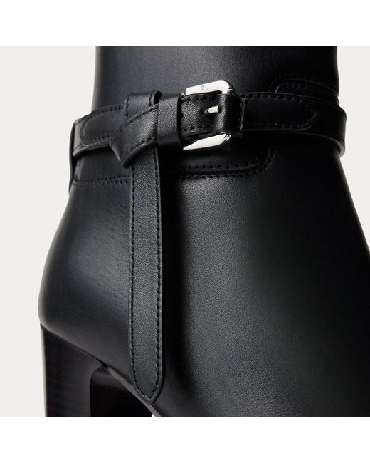Ralph Lauren Black Donnely 90 Mm Calfskin Bootie