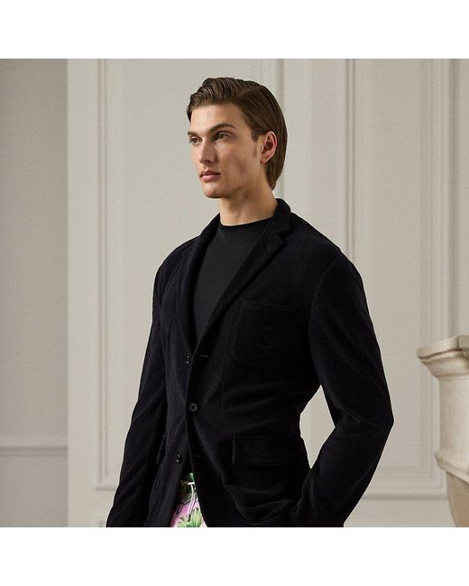 Ralph Lauren Purple Label Black Hadley Hand-tailored Terry Suit Jacket for men