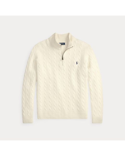 Polo Ralph Lauren Natural Cable-Knit Quarter-Zip Jumper for men