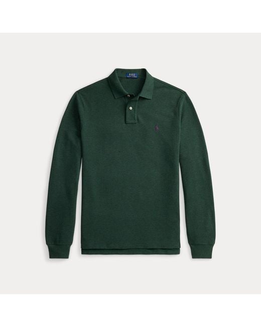 Polo Ralph Lauren Green Custom Slim Fit Mesh Polo Shirt for men