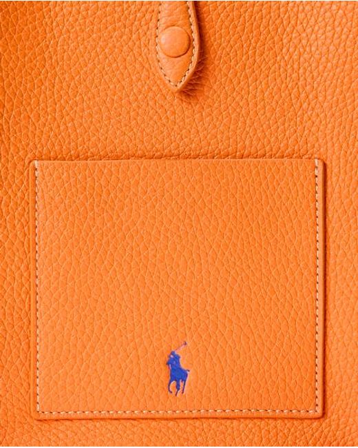Polo Ralph Lauren Orange Polo Play Leather Pocket Crossbody