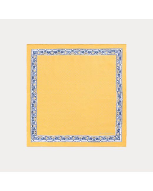 Lauren by Ralph Lauren Yellow Simone Polka-dot Silk Twill Square Scarf