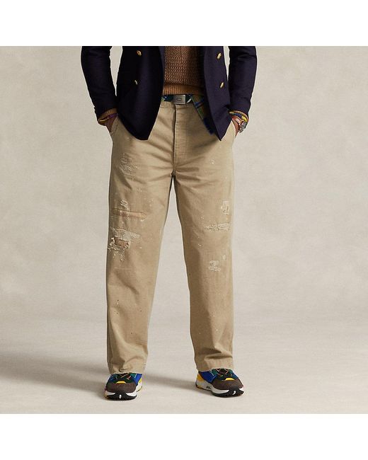 Ralph Lauren Burroughs Big Fit Chino Trouser in Natural for Men | Lyst