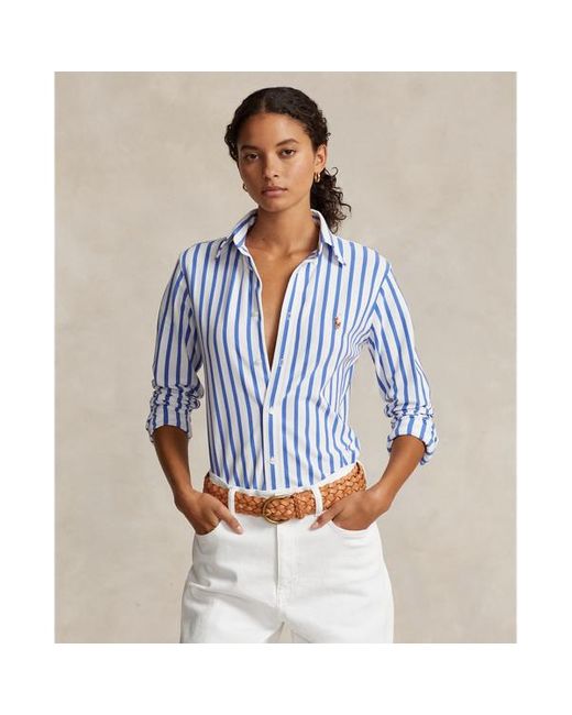 Polo Ralph Lauren Blue Striped Oxford Cotton Shirt