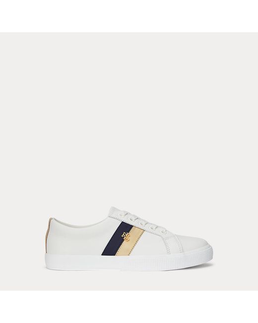 Ralph Lauren Natural Janson Ii Leather Trainer