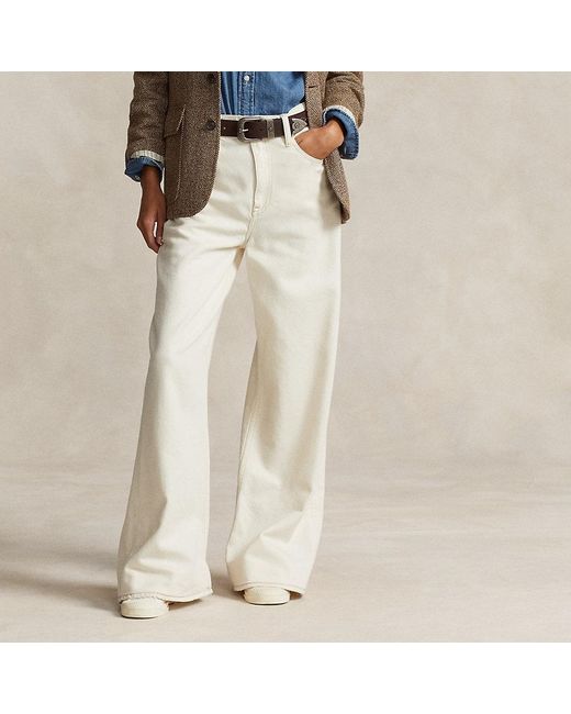 Polo Ralph Lauren Jeans Met Hoge Taille En Wijde Pijp in het Natural