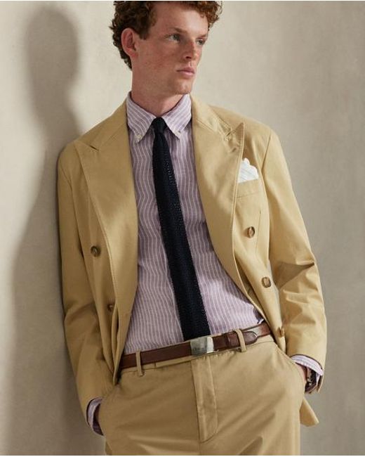 Polo Ralph Lauren Purple Custom Fit Striped Linen Shirt for men