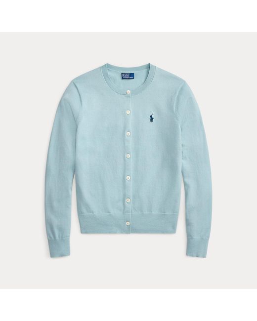 Polo Ralph Lauren Yellow Stretch Cotton-Blend Crewneck Cardigan