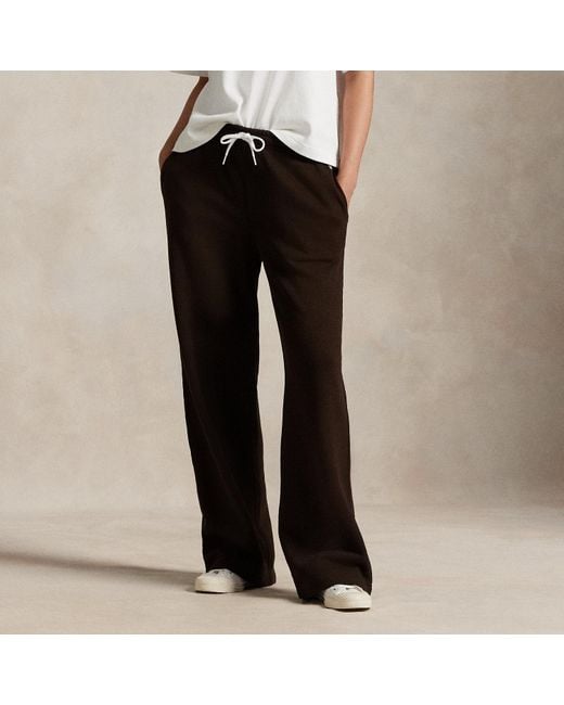 Polo Ralph Lauren Black Drawstring Wide-Leg Tracksuit Bottoms