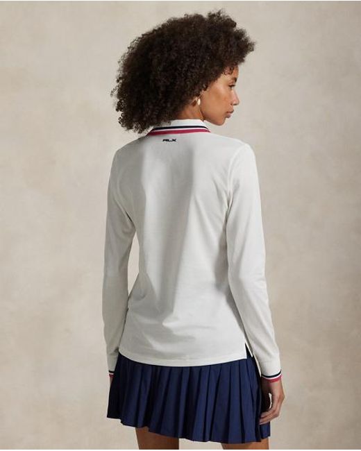 Polo À Manches Longues Tailored Fit Ralph Lauren en coloris White