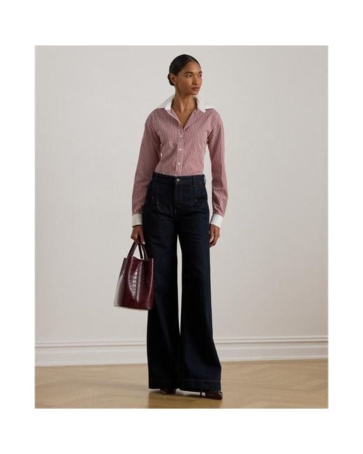 Ralph Lauren Red Ralph Lauren Striped Cotton Broadcloth Shirt