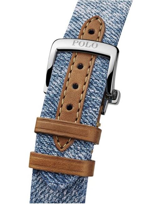 Polo Ralph Lauren 42 Mm Stalen Horloge Met Denim Polo Bear in het Metallic voor heren