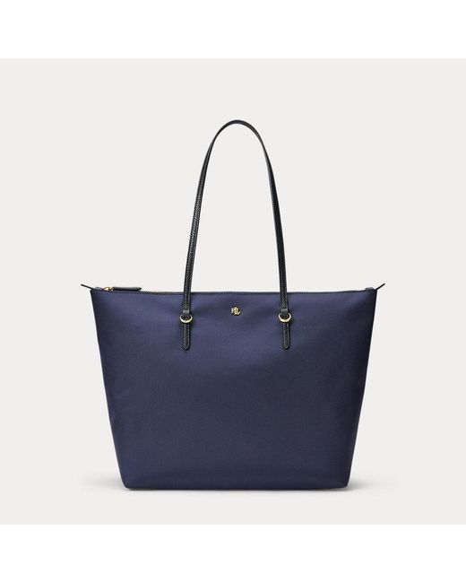 Ralph Lauren Blue Nylon Large Keaton Tote Bag