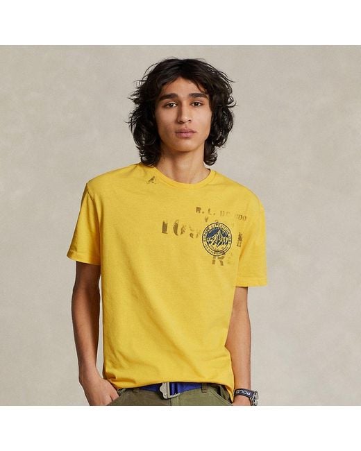 Ralph Lauren Yellow Classic Fit Jersey Graphic T-shirt for men