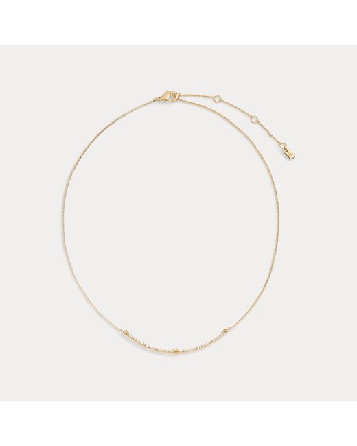 Ralph Lauren Natural Pavé-Plated Curved Bar Necklace