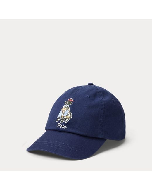 Ralph Lauren Blue Dog-Embroidered Twill Ball Cap for men