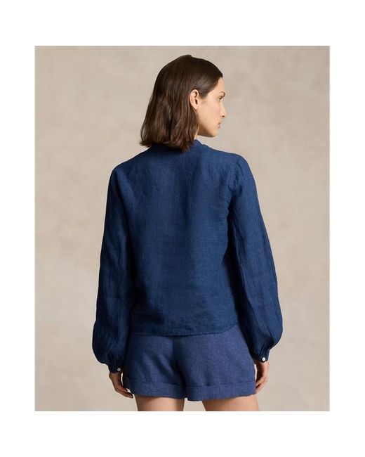 Blusa de lino Polo Ralph Lauren de color Blue