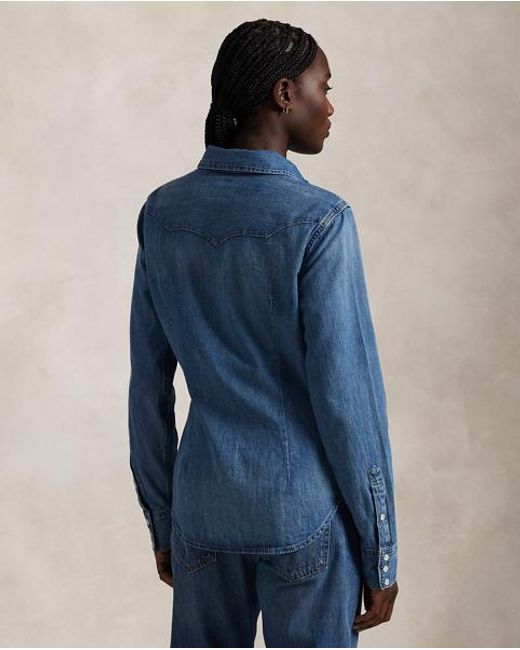 Polo Ralph Lauren Blue Denim Western Shirt