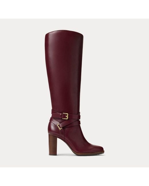 Ralph Lauren Red Ralph Lauren Collins Calfskin Tall Boot Heel