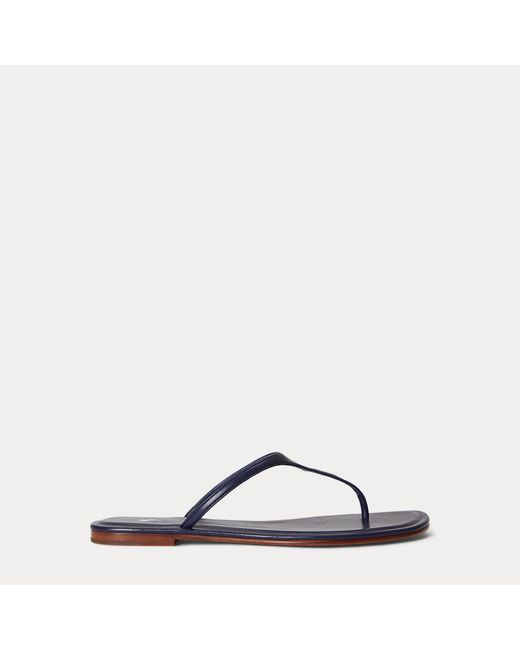 Polo Ralph Lauren Brown Polo Play Leather Thong Sandal