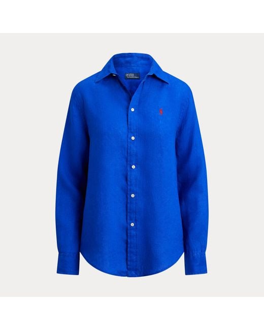 Polo Ralph Lauren Blue Classic Fit Linen Shirt