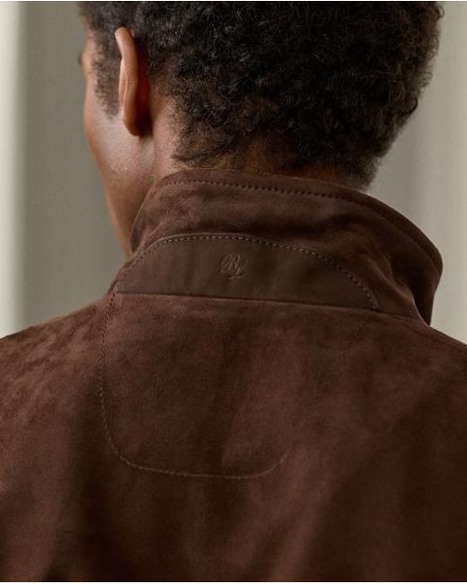 Ralph Lauren Brown Ralph Lauren Suede Track Jacket for men