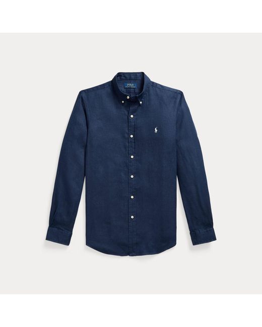 Polo Ralph Lauren Green Slim Fit Linen Shirt for men