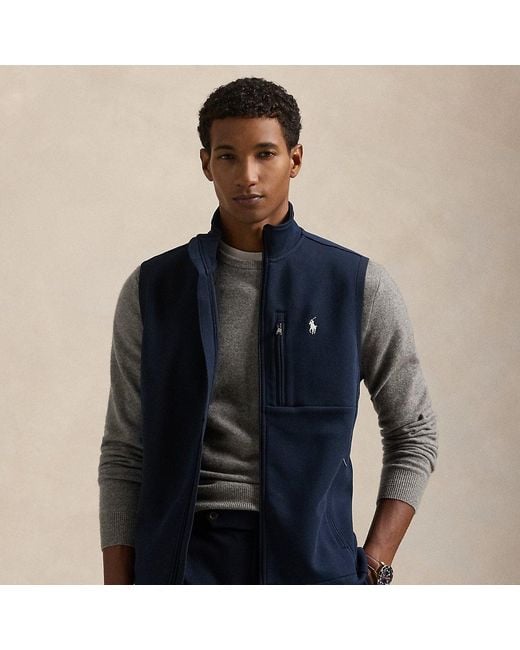 Polo Ralph Lauren Blue Double-Knit Mockneck Gilet for men
