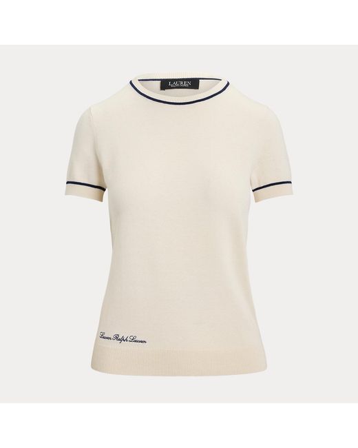 Ralph Lauren Natural Two-Tone Short-Sleeve Jumper