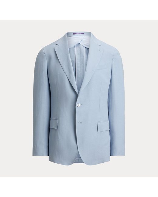 Ralph Lauren Blue Hadley Hand-Tailored Silk-Linen Jacket for men