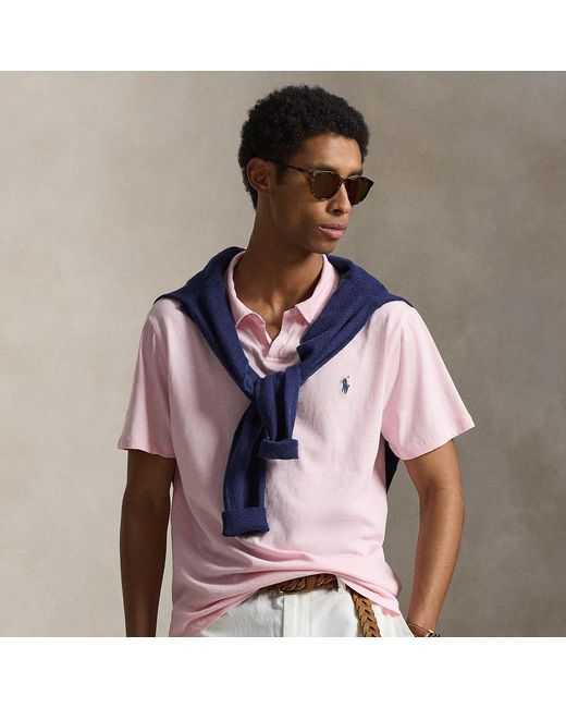 Polo Ralph Lauren Pink Standard Fit Cotton-Linen Polo Shirt for men