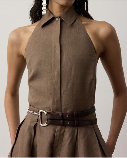Ralph Lauren Brown Eldred Linen Top