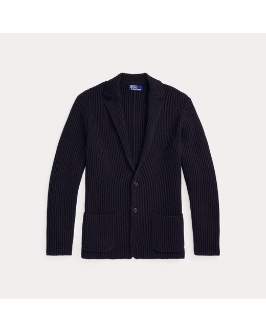 Cardigan a blazer in misto lana di Polo Ralph Lauren in Blue da Uomo