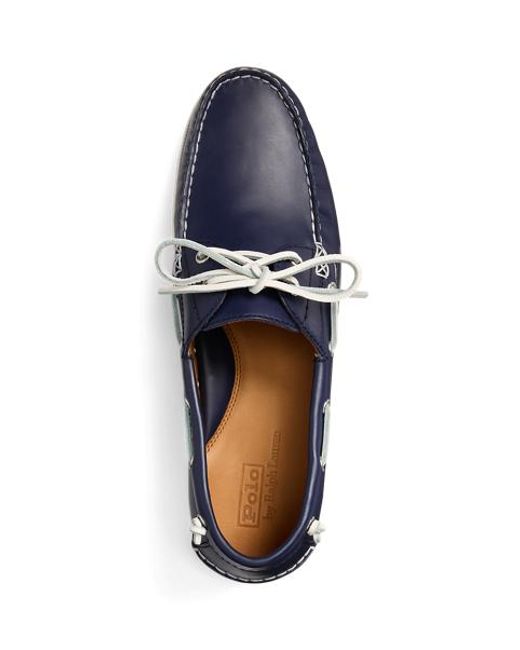 Polo Ralph Lauren Blue Leather Merton Boat Shoes for men