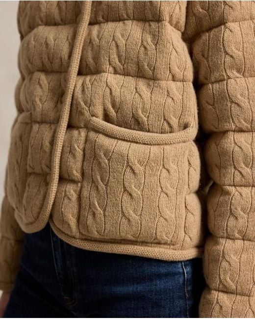 Polo Ralph Lauren Natural Cable Wool-Cashmere Snapped Jacket