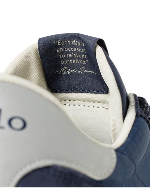 Ralph Lauren Blue Train 89 Suede And Oxford Trainer for men